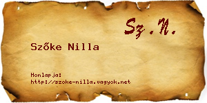 Szőke Nilla névjegykártya